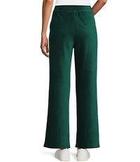 Westbound Petite Size Pull-On Velour Ribbed Wide Leg Pants