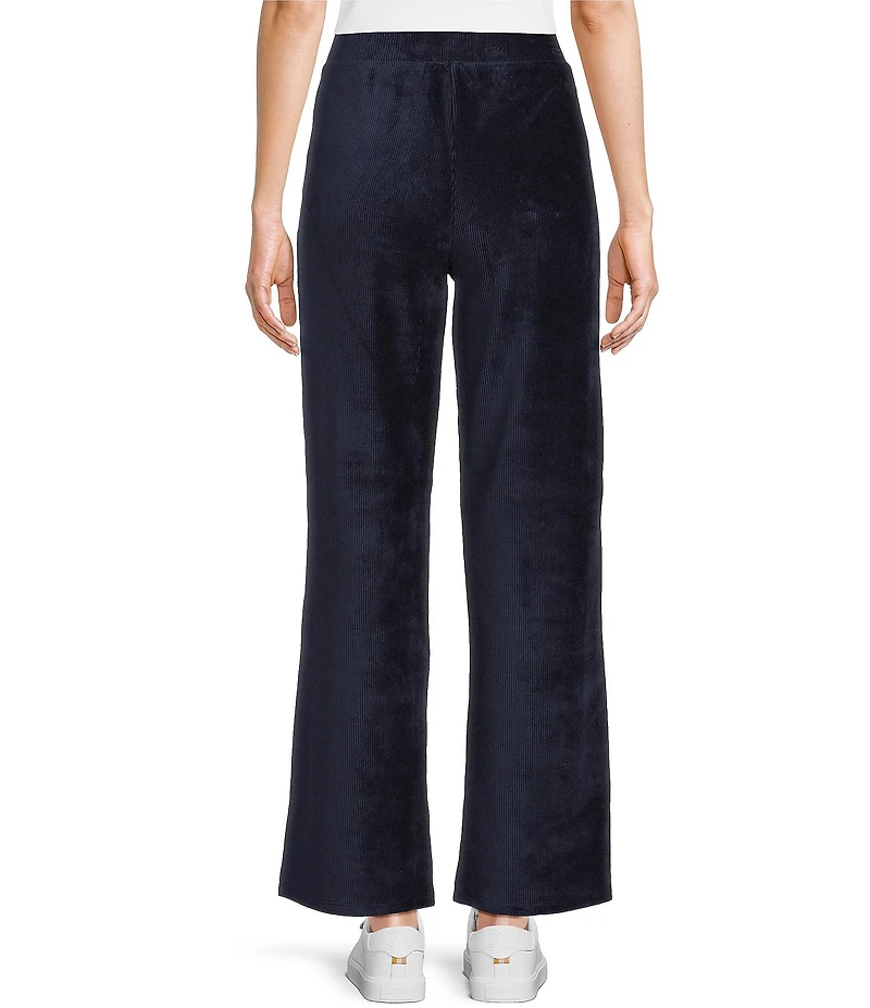 Westbound Petite Size Pull-On Velour Ribbed Wide Leg Pants