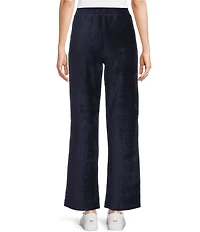 Westbound Petite Size Pull-On Velour Ribbed Wide Leg Pants