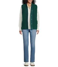 Westbound Petite Size Reversible V-Neck Open Front Vest