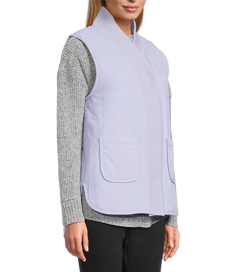 Westbound Petite Size Reversible V-Neck Open Front Vest