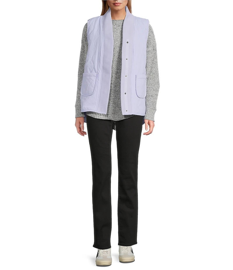 Westbound Petite Size Reversible V-Neck Open Front Vest