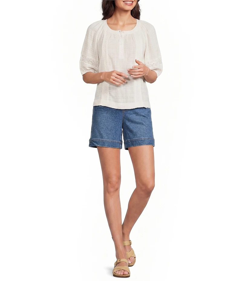 Westbound Petite Size Short Sleeve Boat Neck Top