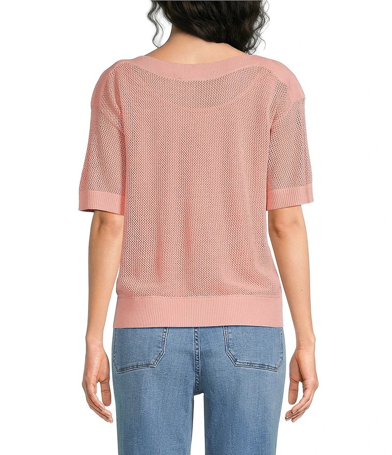 Westbound Petite Size Short Sleeve Boat Neck Top