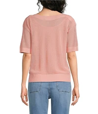 Westbound Petite Size Short Sleeve Boat Neck Top