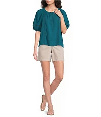 Westbound Petite Size Short Sleeve Boat Neck Top