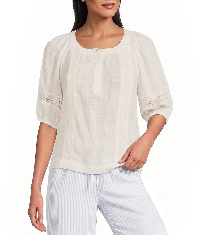 Westbound Petite Size Short Sleeve Boat Neck Top