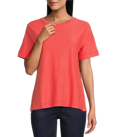 Westbound Petite Size Short Sleeve Crew Neck Top