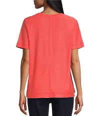 Westbound Petite Size Short Sleeve Crew Neck Top