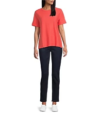 Westbound Petite Size Short Sleeve Crew Neck Top