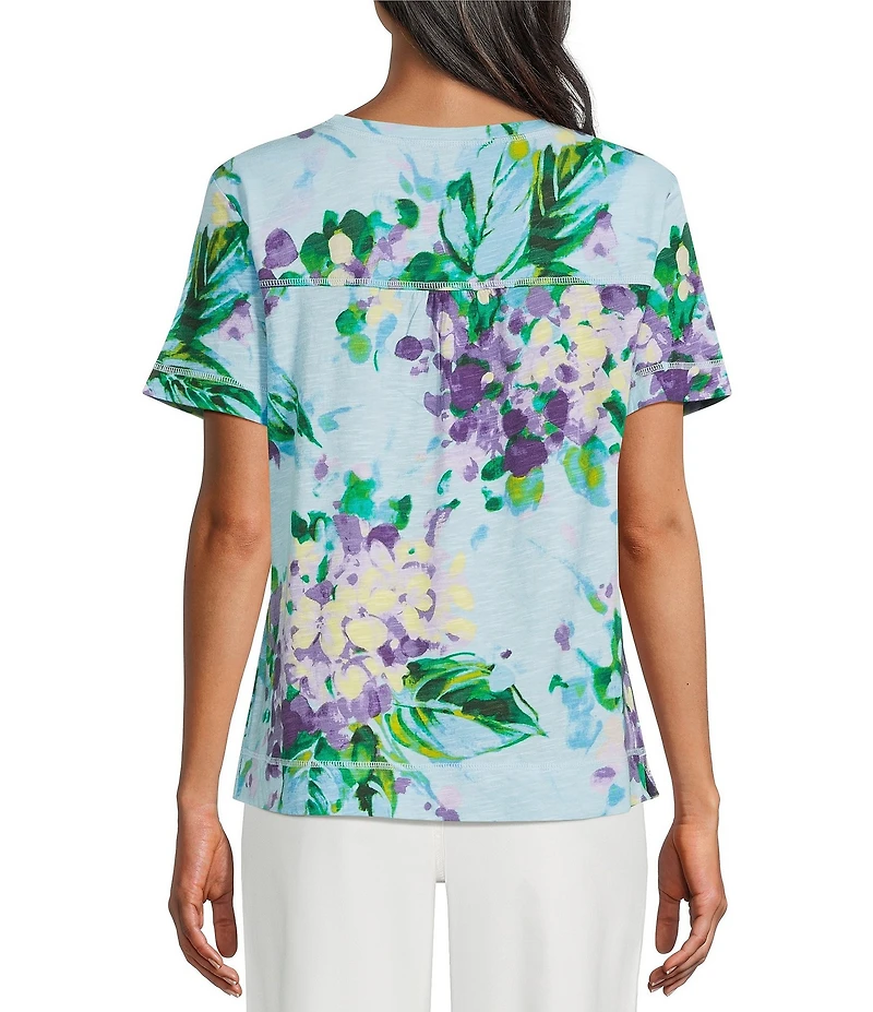 Westbound Petite Size Short Sleeve V-Neck Top