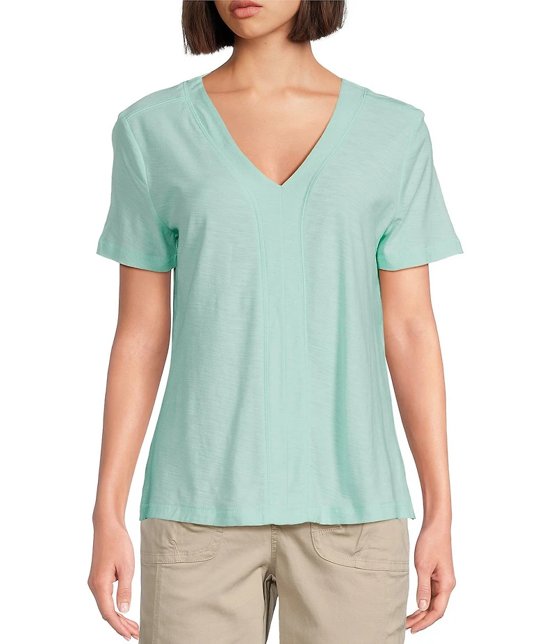 Westbound Petite Size Short Sleeve V-Neck Top
