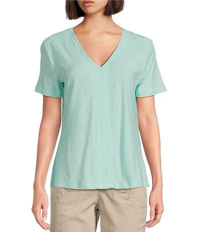 Westbound Petite Size Short Sleeve V-Neck Top