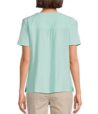 Westbound Petite Size Short Sleeve V-Neck Top