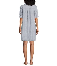 Westbound Petite Size Short Sleeve Y-Neck Shirt Dress