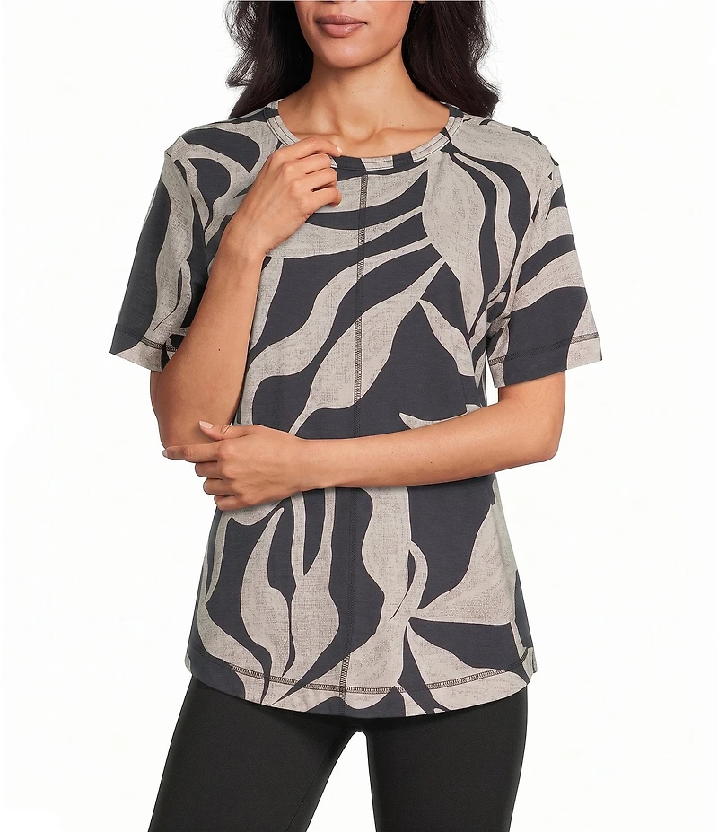 Westbound Petite Size Slub Knit Crew Neck Short Sleeve Top
