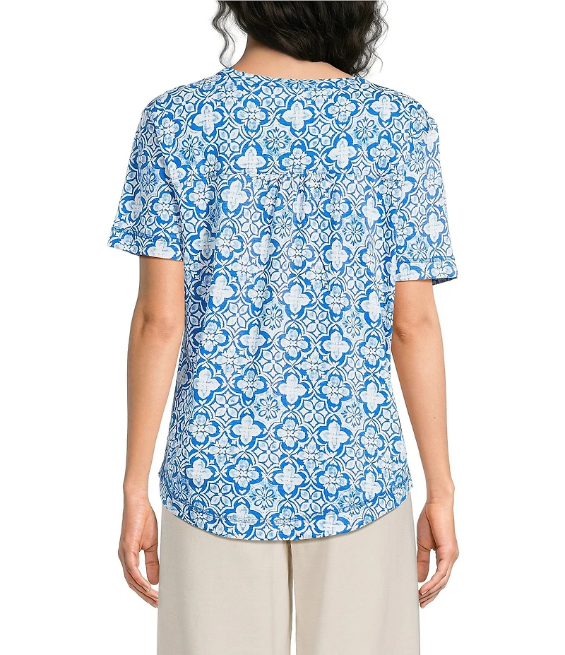 Westbound Petite Size Slub Knit Short Sleeve Crew Neck Top