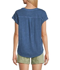 Westbound Petite Size Twist Sleeve Crew Neck Top