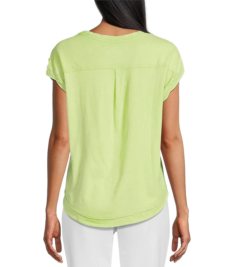 Westbound Petite Size Twist Sleeve Crew Neck Top