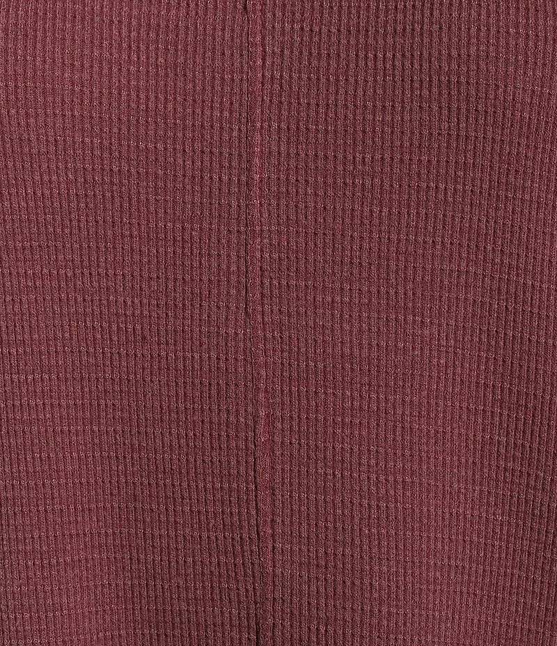 Westbound Petite Size Waffle Long Sleeve Pullover Top