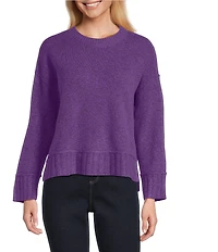 Westbound Petite Size Wool Blend Long Sleeve Crew Neck Sweater