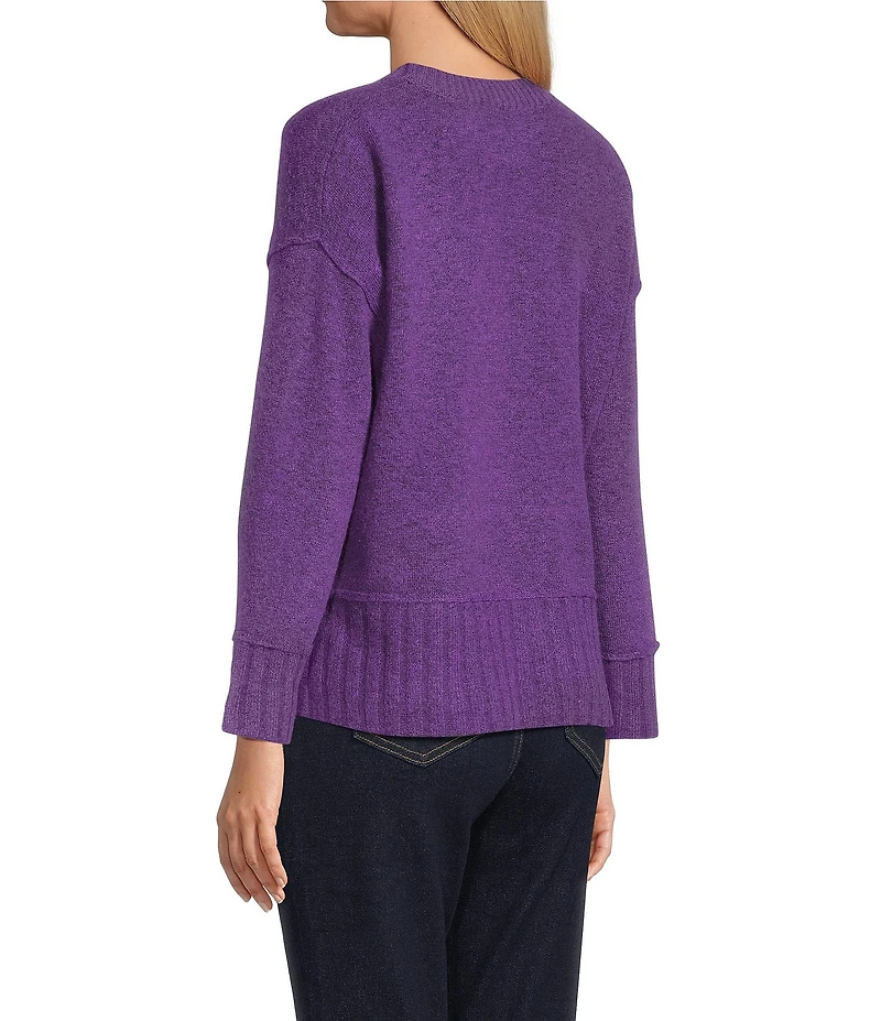 Westbound Petite Size Wool Blend Long Sleeve Crew Neck Sweater