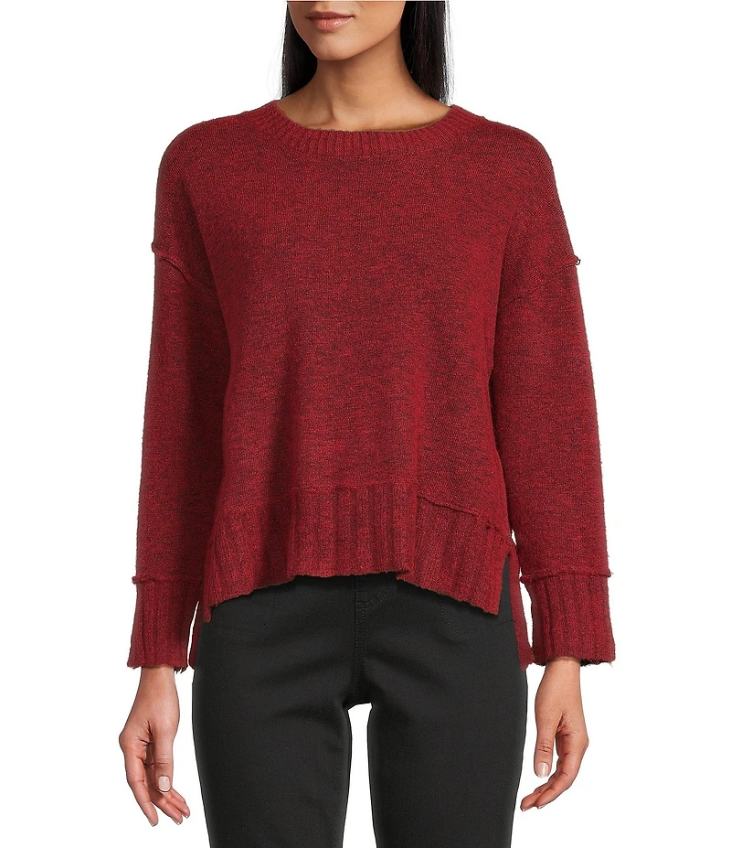 Westbound Petite Size Wool Blend Long Sleeve Crew Neck Sweater