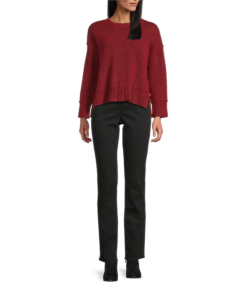 Westbound Petite Size Wool Blend Long Sleeve Crew Neck Sweater