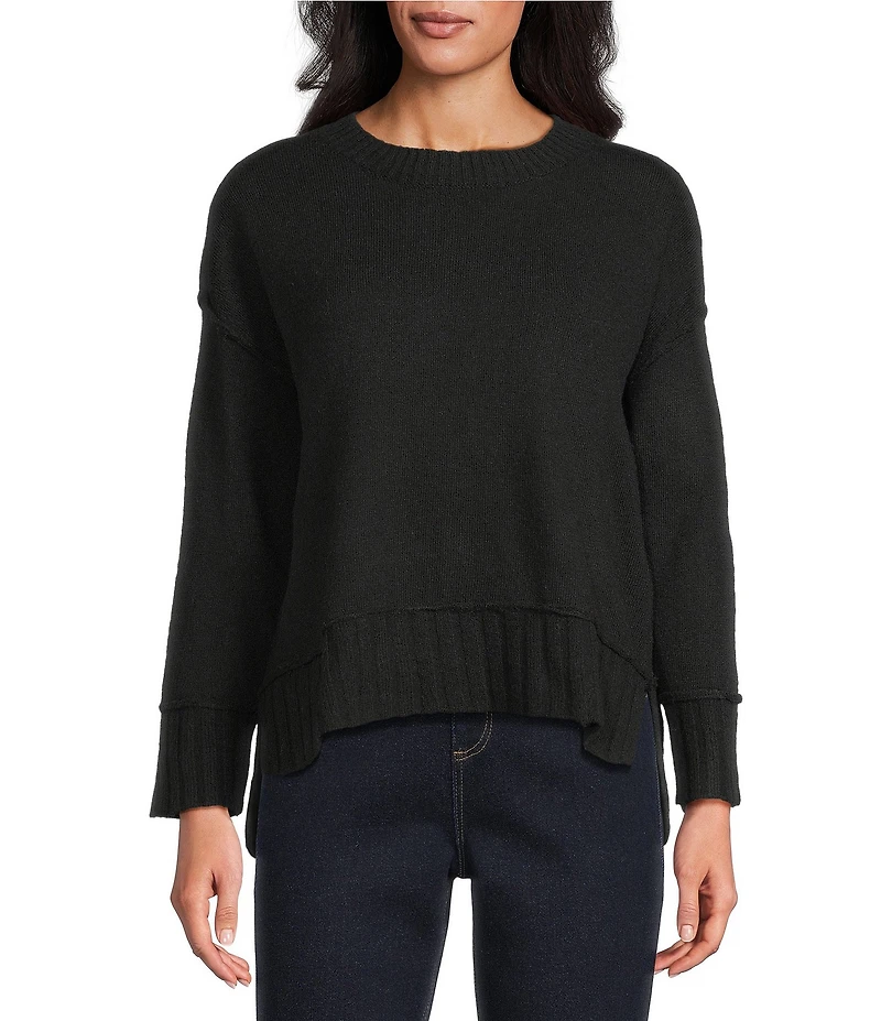 Westbound Petite Size Wool Blend Long Sleeve Crew Neck Sweater