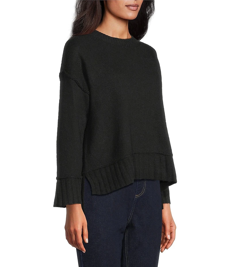 Westbound Petite Size Wool Blend Long Sleeve Crew Neck Sweater