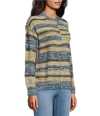 Westbound Petite Striped Long Sleeve Crew Neck Sweater