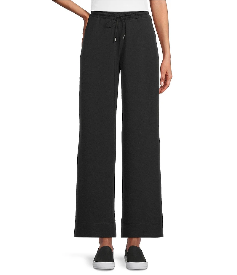 Westbound Petite Wide Leg Drawstring Knit Pants