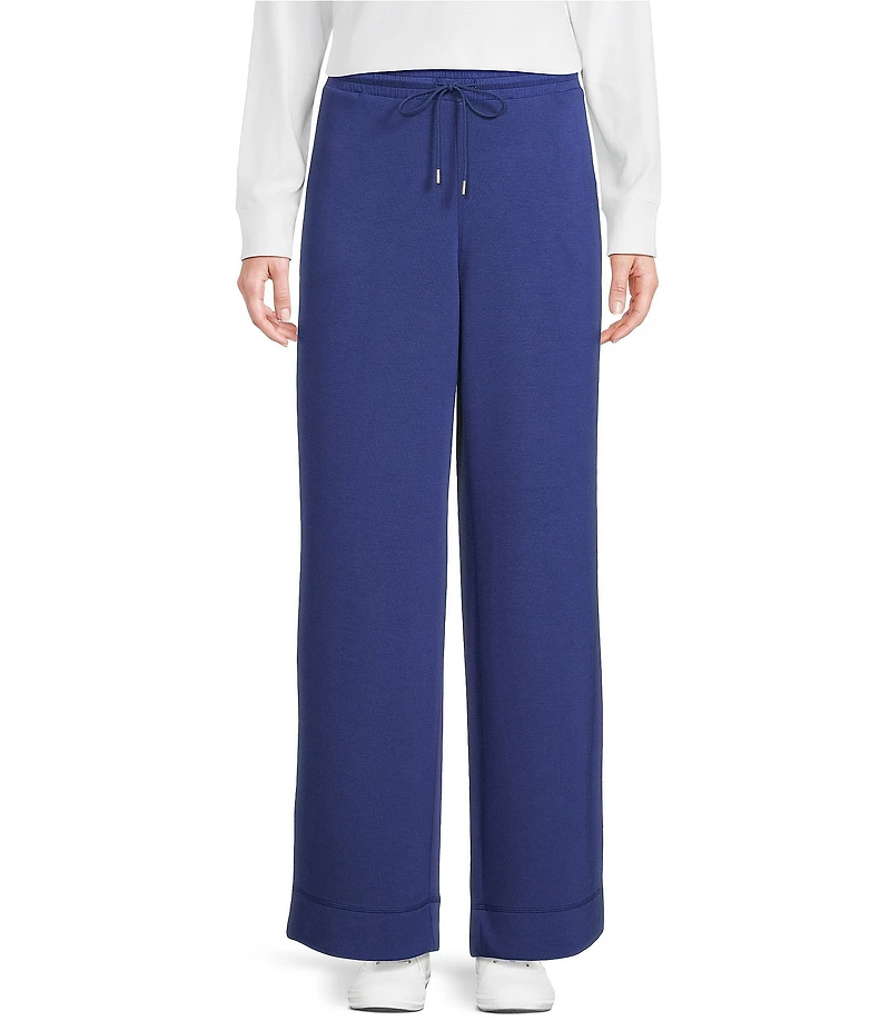 Westbound Petite Wide Leg Drawstring Knit Pants