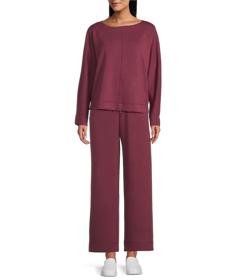 Westbound Petite Wide Leg Drawstring Knit Pants