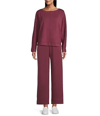Westbound Petite Wide Leg Drawstring Knit Pants