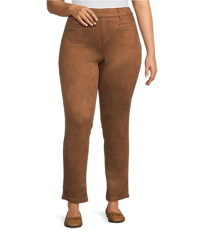 Westbound Plus High Rise Patch Pocket Straight Leg Pull-On Pants