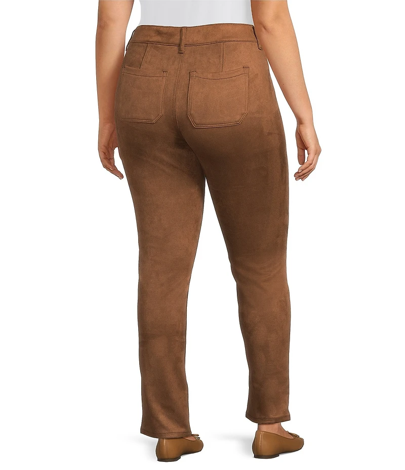 Westbound Plus High Rise Patch Pocket Straight Leg Pull-On Pants