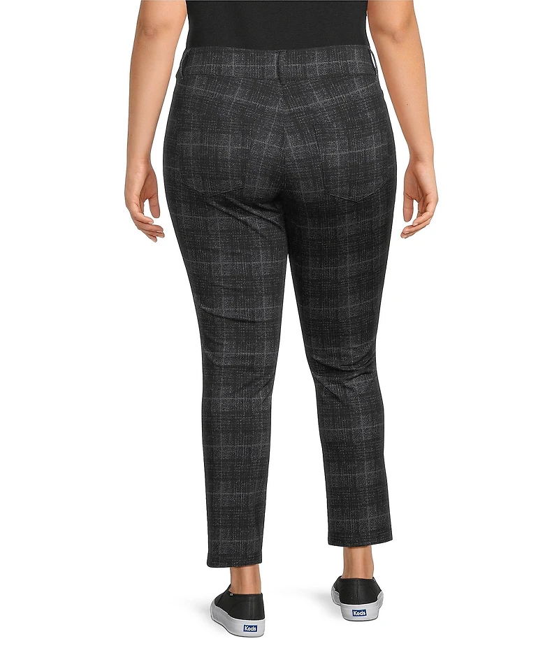 Westbound Plus Plaid Print High Rise Pull-On Skinny Pants