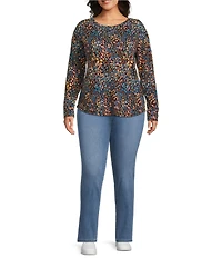 Westbound Plus High Rise Straight Leg Pull-On Pants