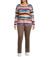 Westbound Plus High Rise Straight Leg Pull-On Pants