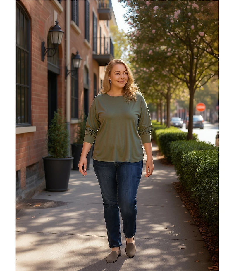 Westbound Plus High Rise Straight Leg Pull-On Pants