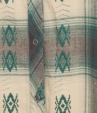 Westbound Plus Plaid Print Long Sleeve V-Neck Blouse