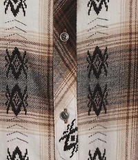 Westbound Plus Plaid Print Long Sleeve V-Neck Blouse
