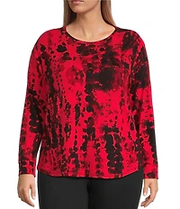 Westbound Plus Red/Black Bias Beam Long Sleeve Crew Neck Pullover