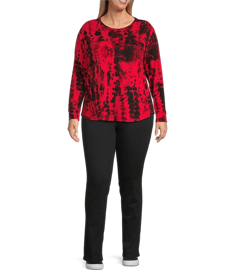 Westbound Plus Red/Black Bias Beam Long Sleeve Crew Neck Pullover