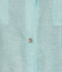 Westbound Plus Size 3/4 Roll-Tab Sleeve Point Collar Y-Neck Button Front Shirt