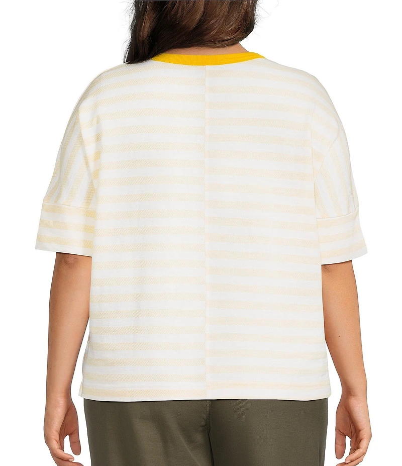 Westbound Plus Size 3/4 Sleeve Crew Neck Top