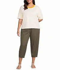 Westbound Plus Size 3/4 Sleeve Crew Neck Top