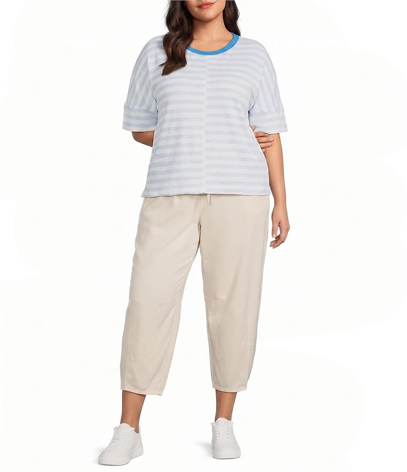 Westbound Plus Size 3/4 Sleeve Crew Neck Top
