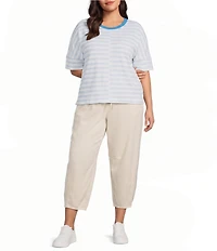Westbound Plus Size 3/4 Sleeve Crew Neck Top